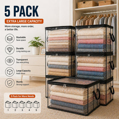 🎁💞LAST DAY 50% OFF ✨📦Sfrcord®Large Heavy-Duty Thick Plastic Clear Storage