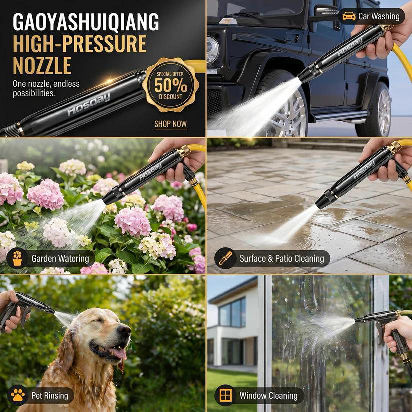 🚗LAST DAY 50% OFF ✨Hosday® Powerful High-Pressure Home Car Wash & Garden Sprayer
