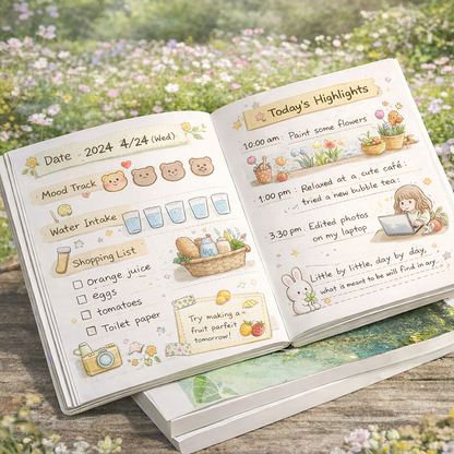 Square-shaped blank notebook