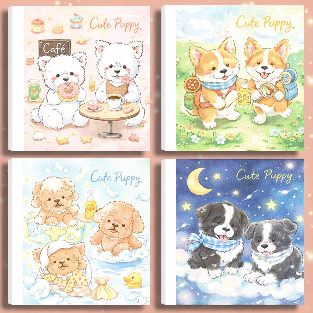 Square-shaped blank notebook