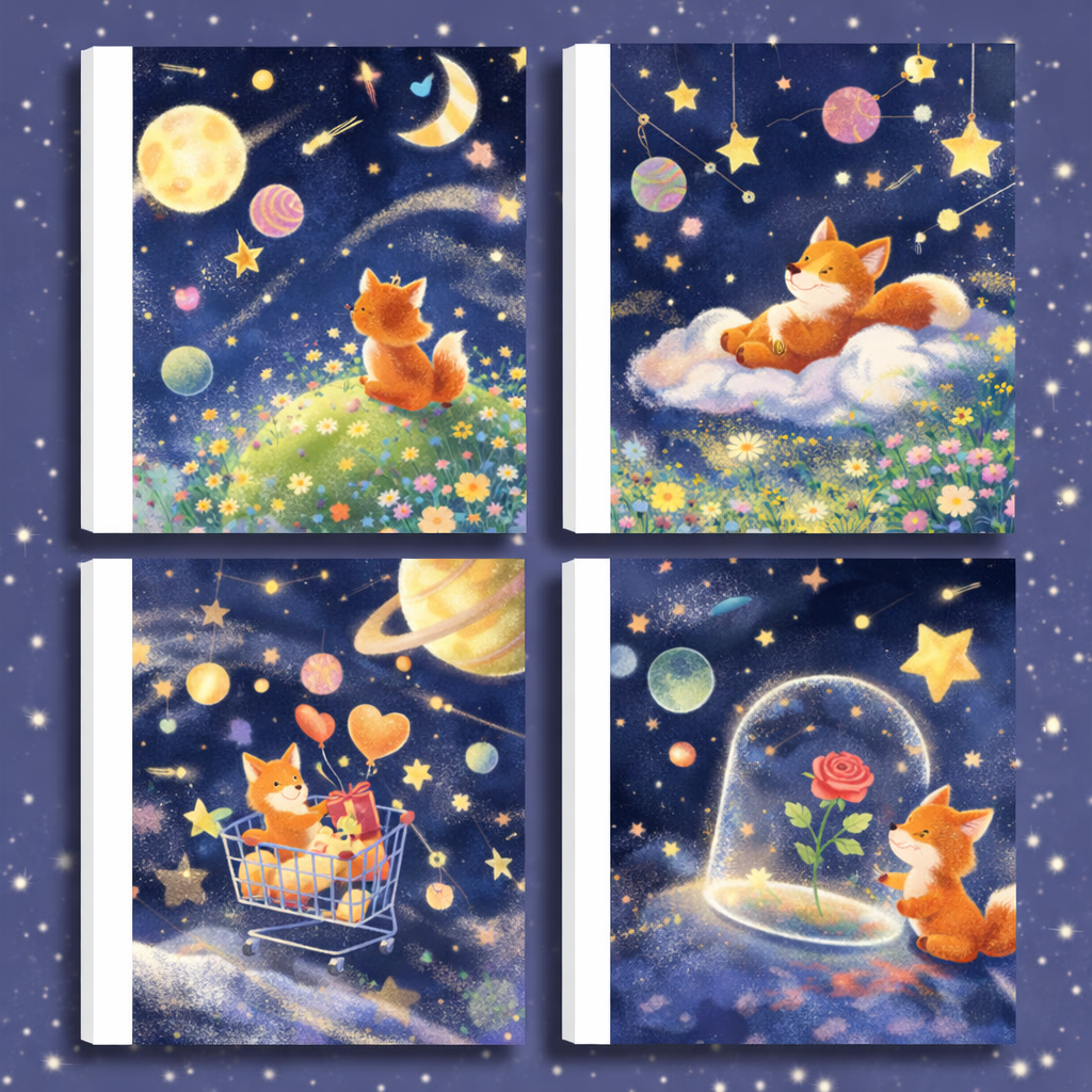 Square-shaped blank notebook