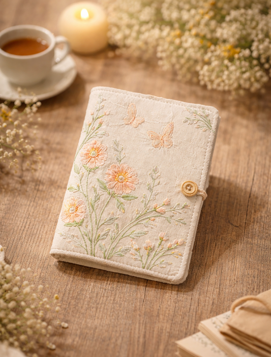 Fabric Cover Refillable Notebook – A5 / A6, 180 Pages, Thick Paper