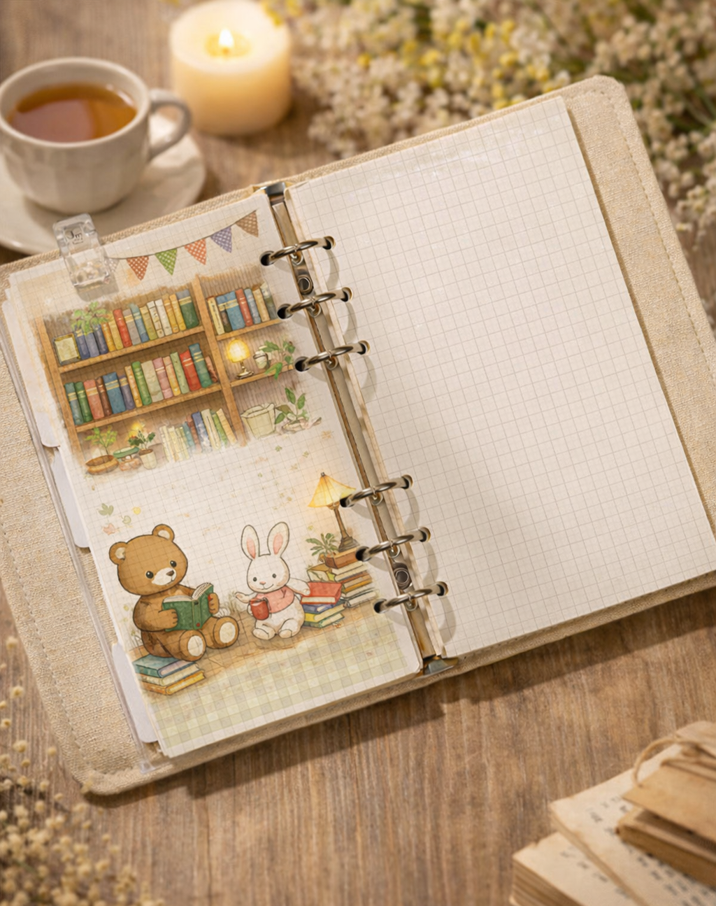 Fabric Cover Refillable Notebook – A5 / A6, 180 Pages, Thick Paper