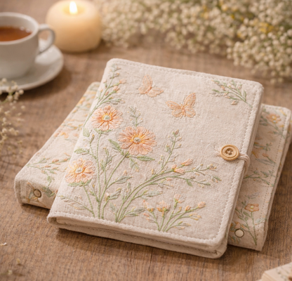 Fabric Cover Refillable Notebook – A5 / A6, 180 Pages, Thick Paper