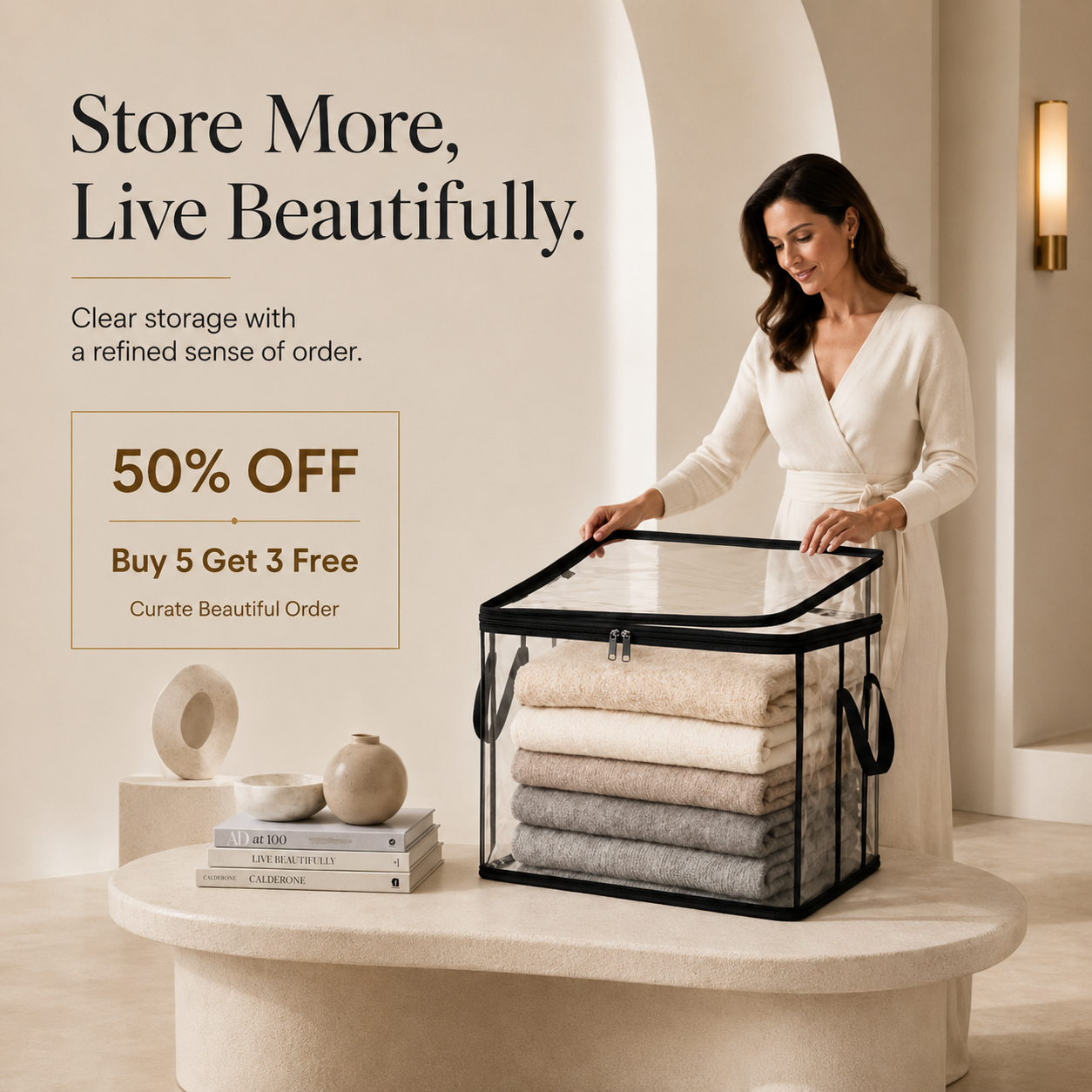 🎁💞LAST DAY 50% OFF ✨📦Sfrcord®Large Heavy-Duty Thick Plastic Clear Storage