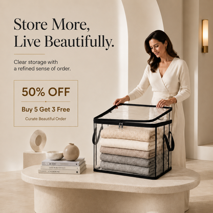 🎁💞LAST DAY 50% OFF ✨📦Sfrcord®Large Heavy-Duty Thick Plastic Clear Storage