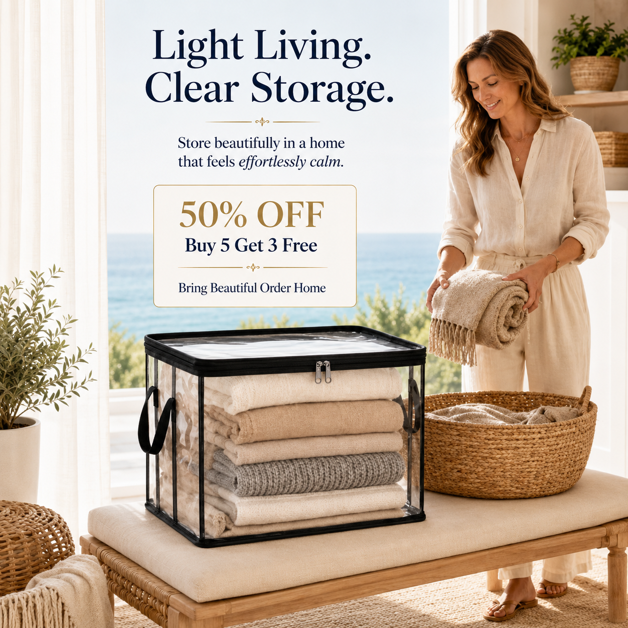 🎁💞LAST DAY 50% OFF ✨📦Sfrcord®Large Heavy-Duty Thick Plastic Clear Storage