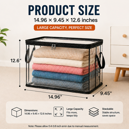 🎁💞LAST DAY 50% OFF ✨📦Sfrcord®Large Heavy-Duty Thick Plastic Clear Storage
